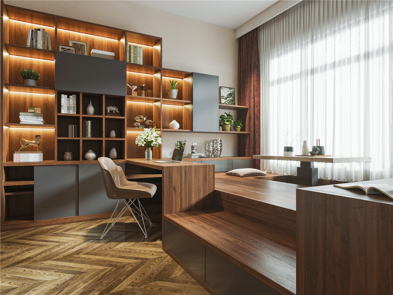 貴妃胡桃生態(tài)板-板材全屋定制案例