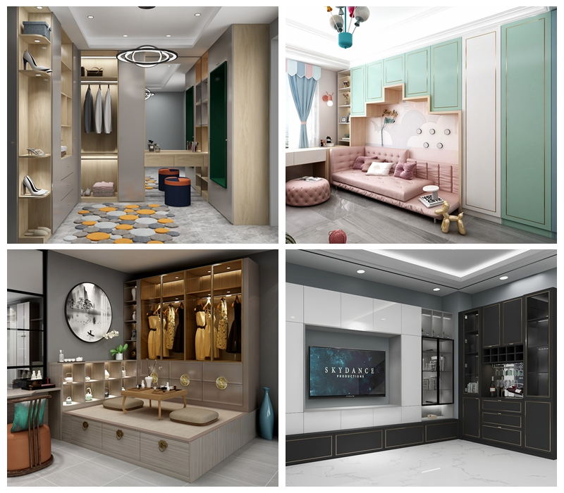 實(shí)木顆粒板家具效果圖